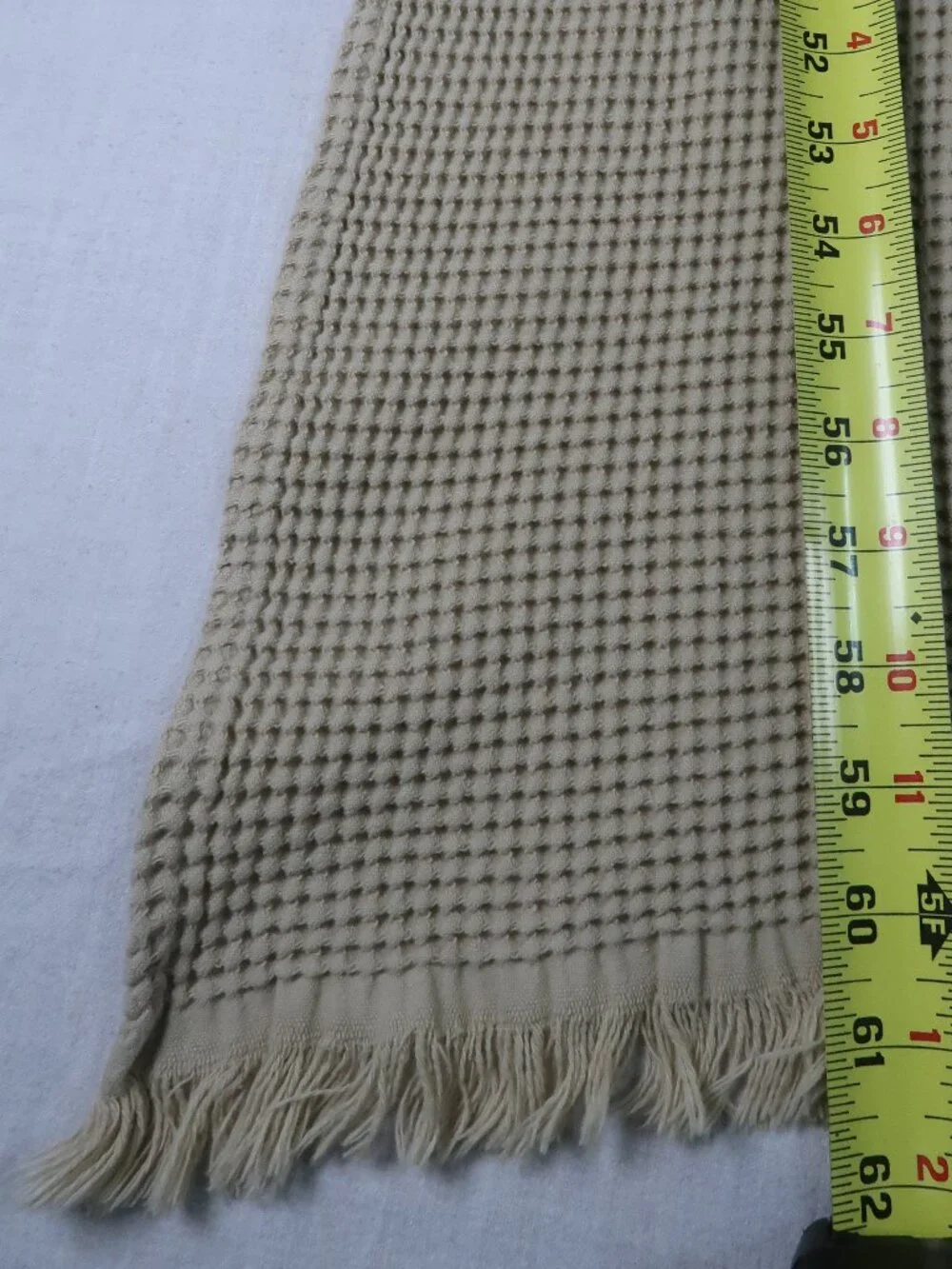 Sandcloud 100% Cotton Turkish Made Waffle Bath Towel Beige Fringe Spa